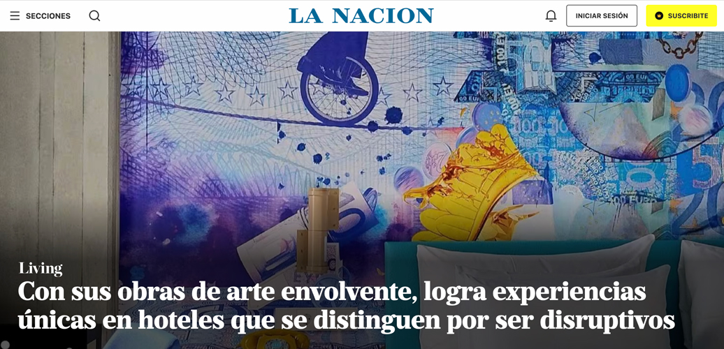 Artista especializado en arte para hoteles e interiorismo | Entrevista en Revista Living - Periódico La Nación - Argentina